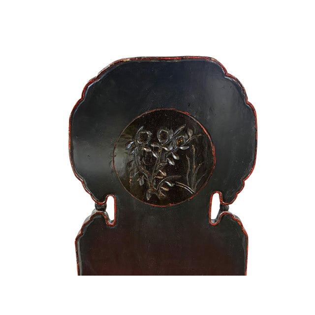 Chinoiserie Old Chinoiserie Carved & Painted Chinese /Mongolian Side Chair For Sale - Image 3 of 8