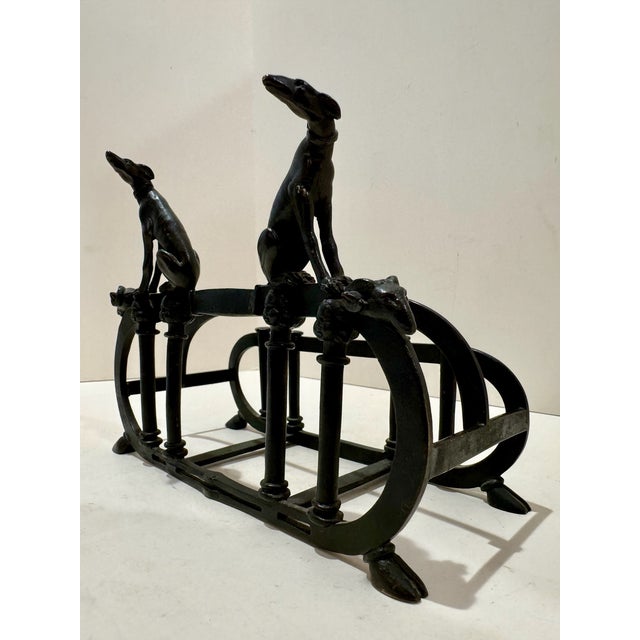 American Antique Greyhound Figural Letter Holder Desk Organizer Mail Sorter For Sale - Image 3 of 10