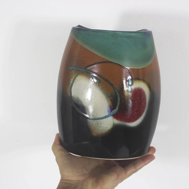 Vintage Signed Loren Lukens Studio Pottery Vase For Sale - Image 10 of 11