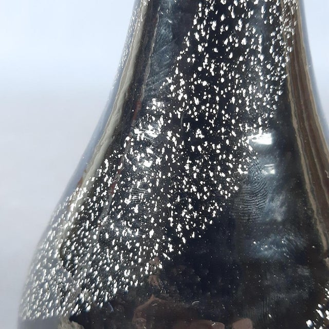 Black Murano Glass Vase with Silver Flakes by Archimede Seguso, 1970s For Sale - Image 9 of 11