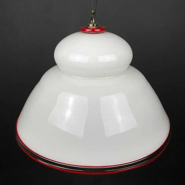 Red White Murano Pendant Lamp, Italy, 1970s For Sale - Image 8 of 13