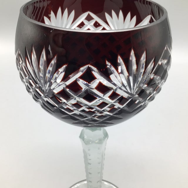 Vintage Ruby Hock Wine Goblet For Sale - Image 10 of 12