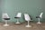 Mid-Century Modern Set of 4 Eero Saarinen for Knoll Tulip Chairs in White & Black Leather For Sale - Image 3 of 18