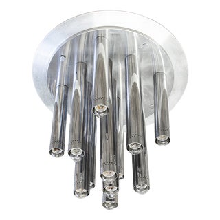 Large Ceiling Light with 13 Chrome Lights by Goffredo Reggiani, 1970s For Sale