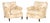 George Smith Floral Upholstered Armchairs, Pair For Sale