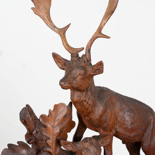 Rustic 19th Century Hand Carved Black Forest Mantel Game Clock, Germany For Sale - Image 3 of 14