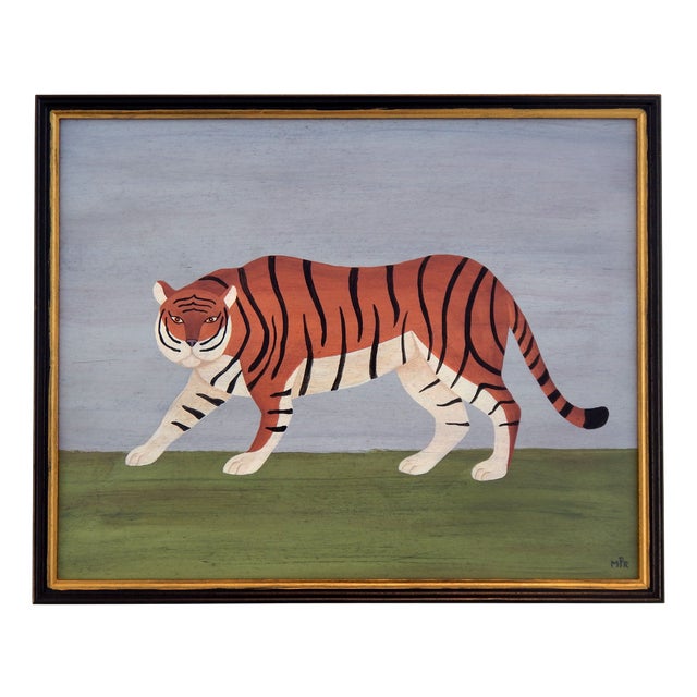 Matt Rix, Bengal Tiger Facing Left, 2000s, Oil on Board For Sale