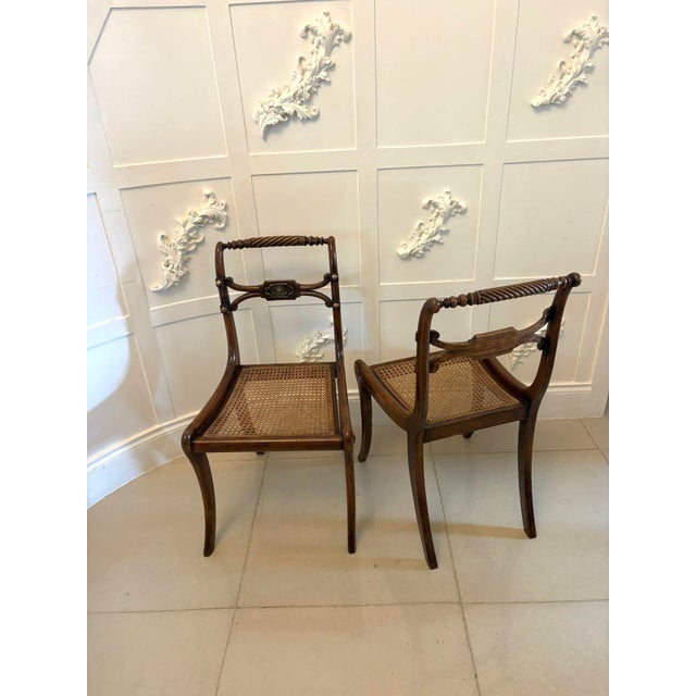 Antique Regency Mahogany Dining Chairs with Cane Seats, Five Singles & One Carver, 1830s, Set of 6 For Sale - Image 4 of 18