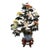 Life-Size Jade Carnelian Quartz Tree in Cloisonne Pot - 12 Flowers For Sale