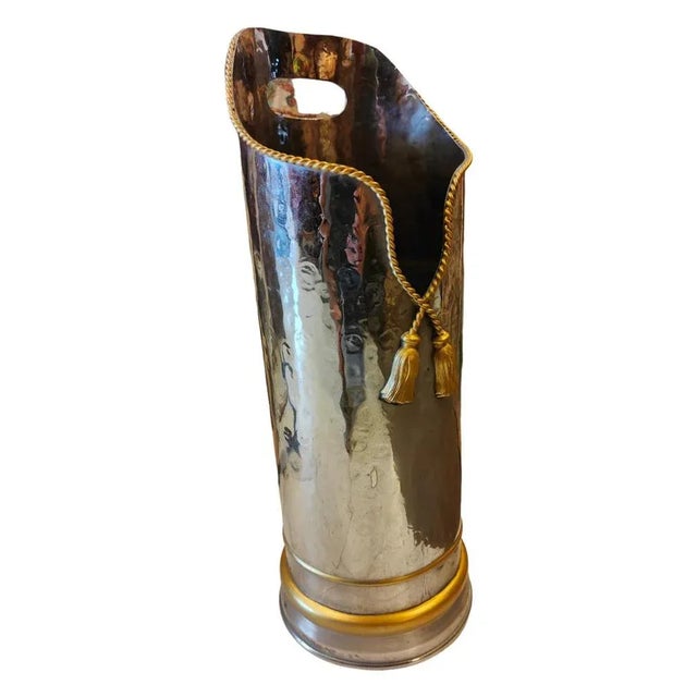 Late 19th Century Umbrella Stand in Silvered and Gilt Brass, 1880s For Sale - Image 5 of 8