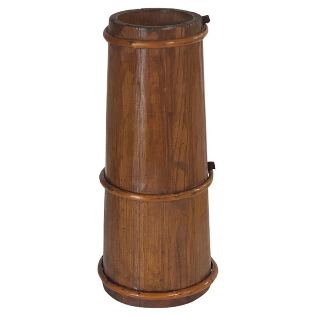 Vintage Wood and Rattan Umbrella Stand, 1950s For Sale - Image 11 of 11