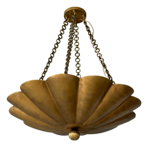 Handmade European Style Pure Brass Scalloped Pendant Light.