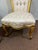 Gold Early 20th Century French Louis XV Style Pair of Gilded Gold Creme Tufted Chairs For Sale - Image 8 of 12