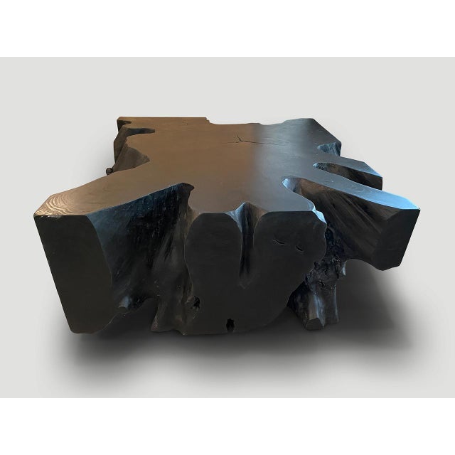 Andrianna Shamaris Impressive Charred Teak Wood Coffee Table or Console For Sale - Image 14 of 18