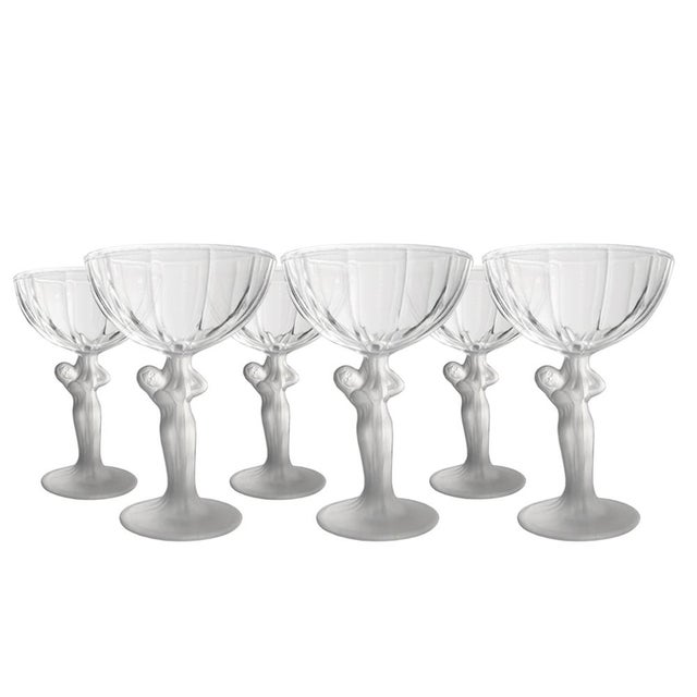 Art Deco Style Ice Cream Cups from Ząbkowice Glassworks, Set of 6 For Sale - Image 5 of 5