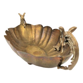 Brass Bowl with Dragon-Shaped Handles, 1890s For Sale