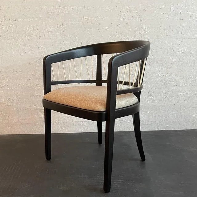 Mid-Century Lacquered Walnut Barrel Chair by Edward Wormley for Drexel For Sale - Image 9 of 11