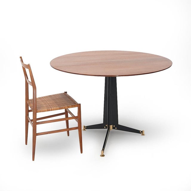 Vintage Table with Round Top and Central Leg, 1950s For Sale - Image 12 of 13