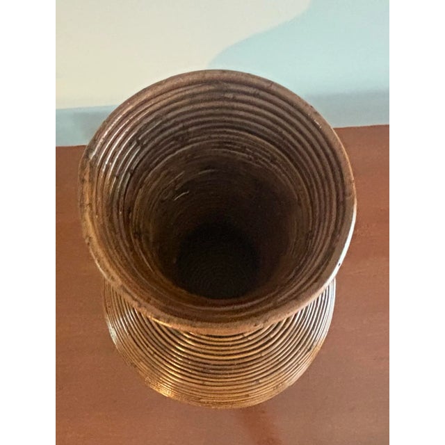 Vintage Coastal Pencil Reed Floor Vase, Italy 1960s For Sale In Miami - Image 6 of 6