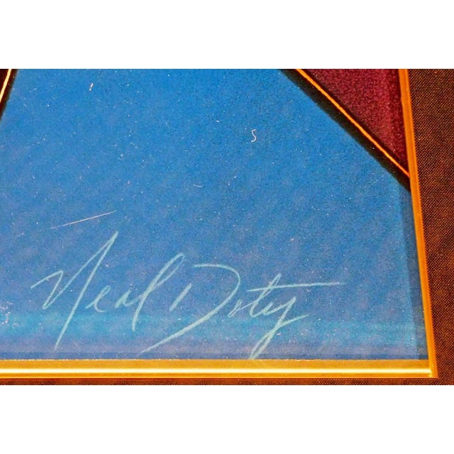 1990s 1990s Neal Doty "Mardi Gras" Hand Signed With Custom Frame Artwork For Sale - Image 5 of 5