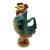 1940s Saint Clement French Majolica Gallic Rooster Water Pitcher For Sale