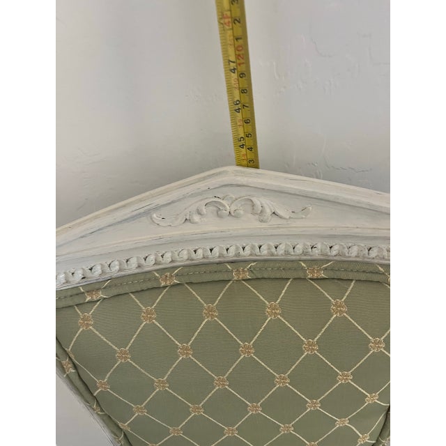 19th Century Louis XVI-style Distressed White Frame Arm Chair For Sale - Image 12 of 12