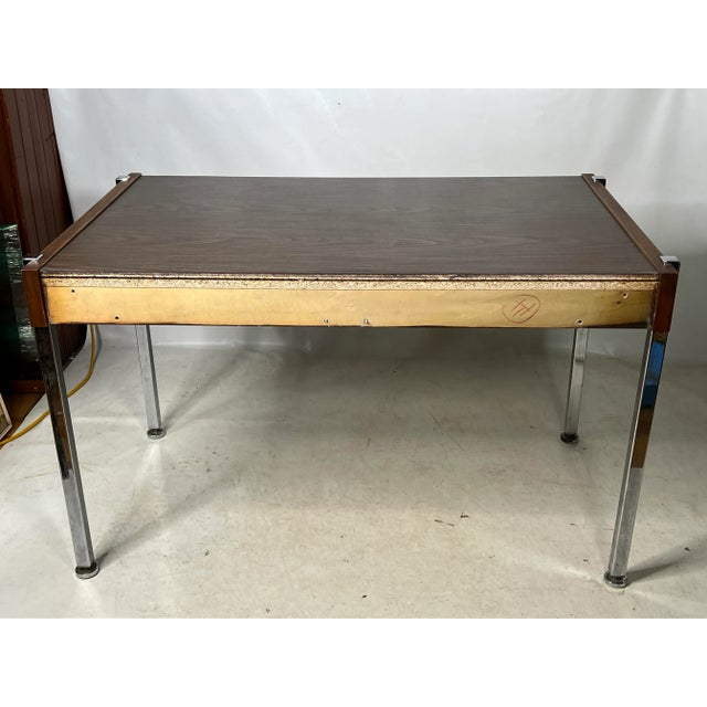 Herman Miller Vintage Red Drawers Chrome Leg Office Desk in the Style of Herman Miller For Sale - Image 4 of 11