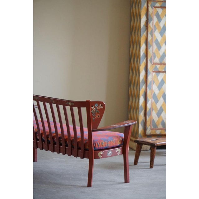 1930s Danish Modern Model Canada Painted 3-Seater Sofa from Fritz Hansen, 1939 For Sale - Image 5 of 15