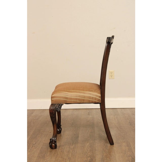 Brown Early 20th Century Chippendale Style Mahogany Carved Ball and Claw Dining Chairs - Set of 8 For Sale - Image 8 of 13