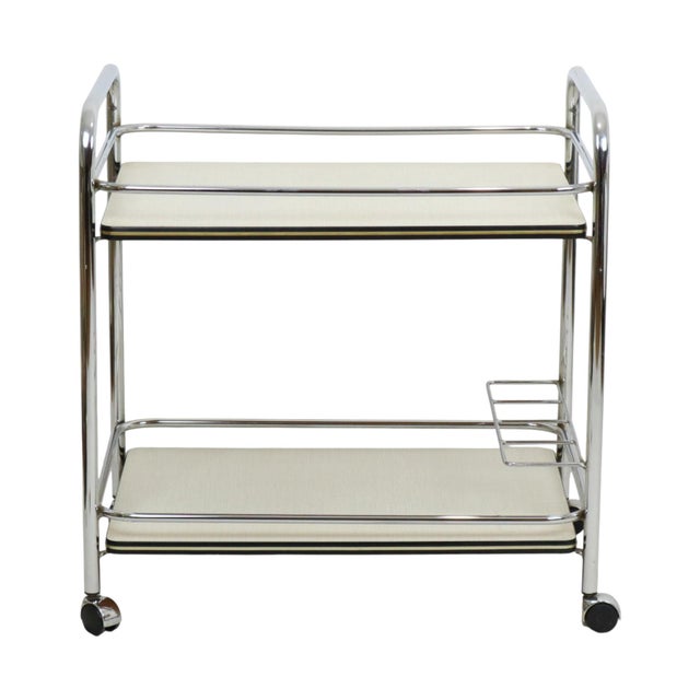 Vintage Serving Cart in Chrome, 1960s For Sale - Image 4 of 16