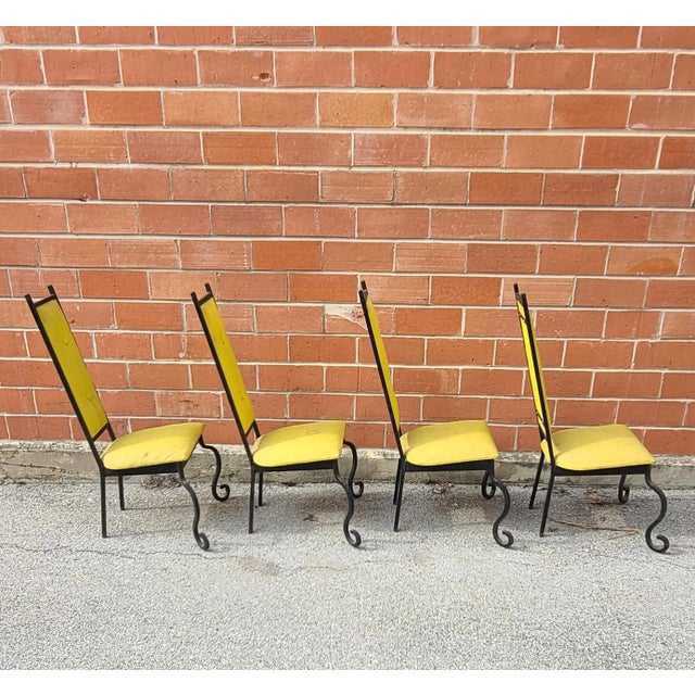Post Modern Wrought Iron Chairs - Set of 4 For Sale - Image 4 of 11