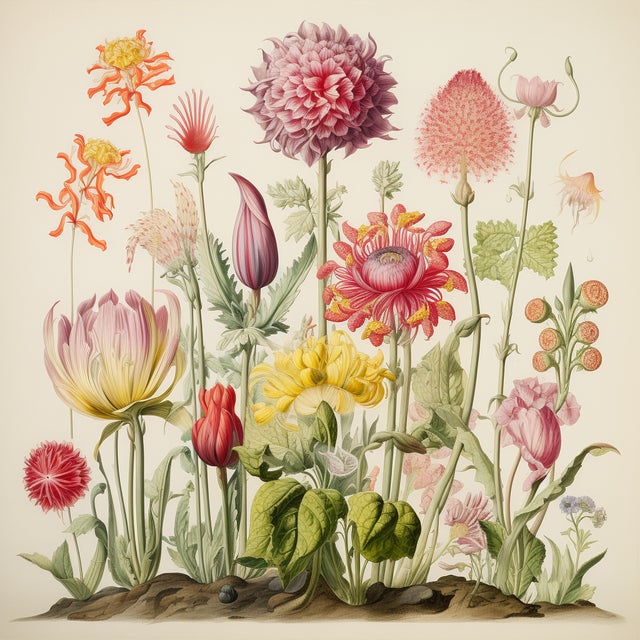 English Antique Botanical Garden Study - Natural History Fine Art Print For Sale - Image 3 of 4