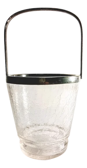 French Glass Ice Bucket, 1950s