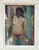 French Mid-Century Modern oil painting on board nude study in original frame circa 1950. Wonderful impasto technique....
