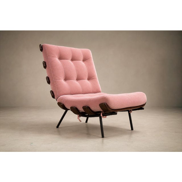 Mid-Century Modern Brazilian Modern Wood Slat & Metal Frame Armchair, Moveis Pallar, 1950s For Sale - Image 3 of 18