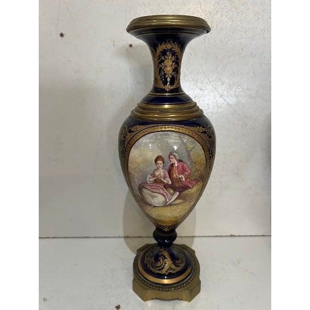 Louis XVI Style Fine Earthenware Vases, Set of 2 For Sale - Image 17 of 18