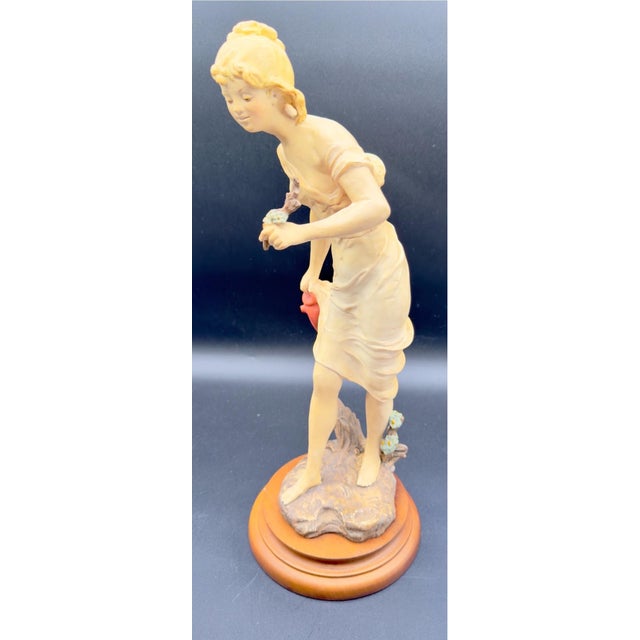 Vintage Capodimonte Chalkware Young Lady Figurine, 17.5" H For Sale - Image 10 of 12