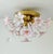 Murano Style Flush Mount Pink Flower Ceiling Light Glass Chandelier For Sale - Image 4 of 13
