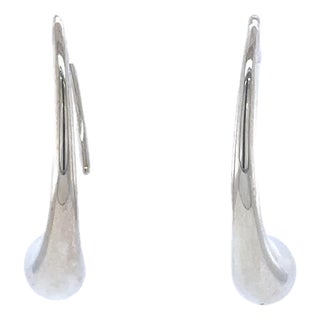 Tiffany & Co. Sterling Silver Elsa Peretti Teardrop Hoop Earrings 6g, Pair For Sale