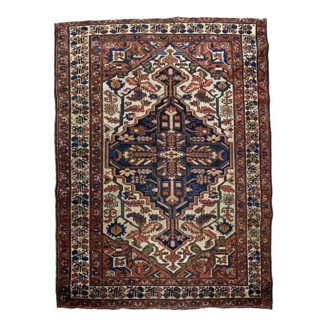 1920s, Handmade Antique Persian Malayer Rug 4.1' X 6.2' For Sale