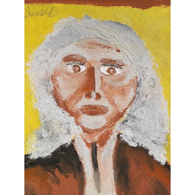 Paint Vintage Jimmy Lee Sudduth “George Washington” Folk Art Portrait Painting For Sale - Image 7 of 12