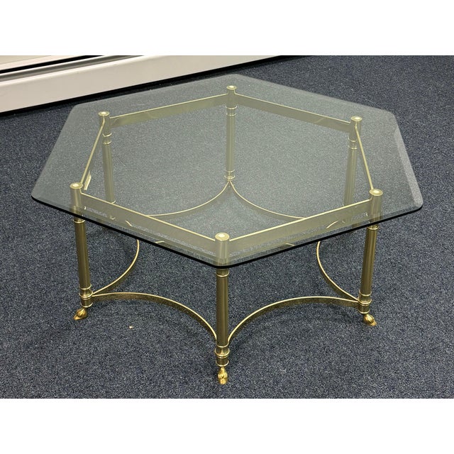 A stunning vintage coffee table by LaBarge, renowned for its elegant, high-quality furniture designs. This sophisticated...