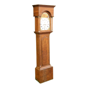 Late 19th Century English Victorian Antique Small Longcase Clock Mahogany and Oak