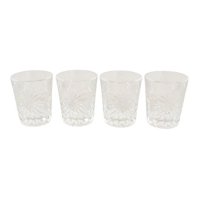 Late 20th Century Cut Glass Shot Glasses - Set of 4 For Sale