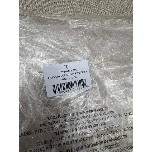 RH Restoration Hardware Custom Italian Pietro Solid Piped Pillow Cover Custom 13" × 21" Lumbar | Sand New with Original RH...