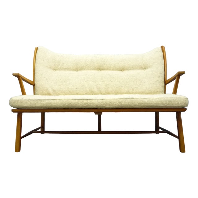 Mid-Century Cherry Bench, 1950s For Sale