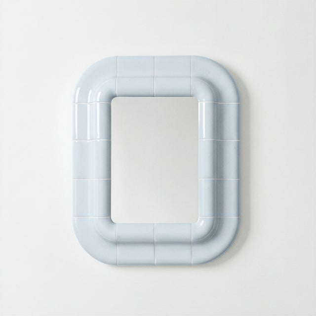Blue Lola Mirror in Ice Blue by Tilecito For Sale - Image 8 of 8
