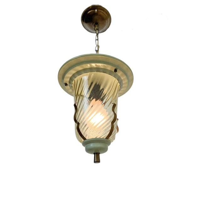 1950s Turned Glass Lantern Pendant, 1950s For Sale - Image 5 of 10