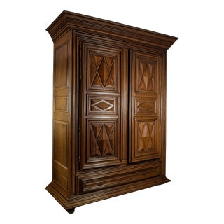 Louis XIII Burgundian Wardrobe with Diamond Points For Sale