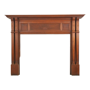 Reclaimed Federal Dark Wooden Fireplace Mantel